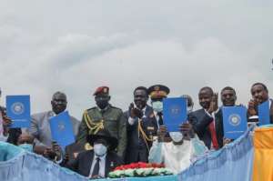 Sudans government and rebel commanders signed a peace deal in neighbouring South Sudan on October 3.  By Majak Kuany (AFP)