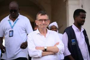Sudans government has declared United Nations envoy Volker Perthes (C) persona non grata.  By - (AFP/File)