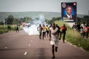 Supporters of Democratic Republic of Congo opposition leader and presidential candidate Martin Fayulu took to the streets to protest the result.  By John WESSELS (AFP)
