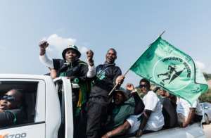 Supporters of former president Jacob Zumas newly-formed uMkhonto weSizwe party were nosily celebrating his win in his native KwaZulu-Natal province.  By RAJESH JANTILAL (AFP)