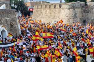 Tens of thousands of people held protests nationwide on Wednesday, including in Ceuta.  By Antonio Sempere (AFP)