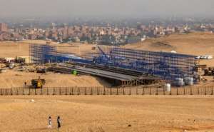 The Dior fashion show erected a large stage at the Giza Pyramids.  By Amir MAKAR (AFP)
