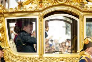 The Dutch king mothballed the Golden Coach because of the images of slavery on its sides.  By ROBIN VAN LONKHUIJSEN (ANP/AFP)
