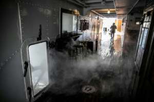 The engine section of the SS Sudan; the liner now runs on diesel and solar power instead of coal.  By Khaled DESOUKI (AFP)