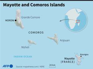 The four islands of the Comoros archipelago used to be a French territory. After a referendum in 1974, three became the Union of the Comoros while Mayotte stayed with France, becoming its 101st department.  By Sophie RAMIS (AFP)