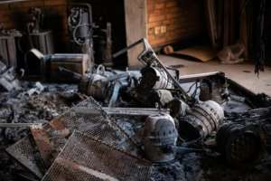 The French Institute in Ouagadougou, a major venue for artists in impoverished Burkina, was extensively damaged.  By OLYMPIA DE MAISMONT (AFP)