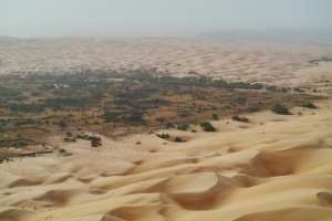 The green oasis is nestled in the depths of the vast Mauritanian desert.  By Michele Cattani (AFP)