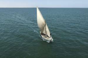 The Imraguen people use lanches, small sailboats said to have originated from ancient ties with the Spanish Canary Islands.  By PATRICK MEINHARDT (AFP)