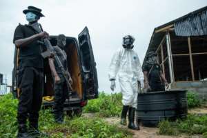 The lab sat on an acre of land in a forest that straddles the border of Abidagba and Iroto villages.  By TOYIN ADEDOKUN (AFP)