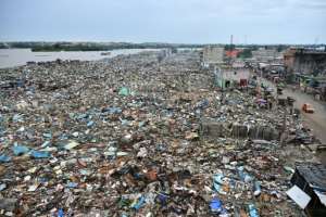 The neighbourhood was turned into a wasteland of rubble.  By Sia KAMBOU (AFP)