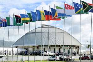 The Parliament of Samoa during the Commonwealth Heads of Government Meeting (CHOGM) in Apia, Samoa.  By William WEST (AFP)