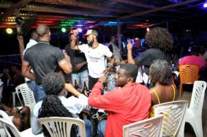 The popular genre from Gabon stems from a dance born in the prisons of the capital Libreville.  By WILFRIED MBINAH (AFP)