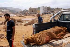 The preliminary death toll from authorities in the politically fractured North African country was at least 2,300 late Tuesday.  By - (AFP)