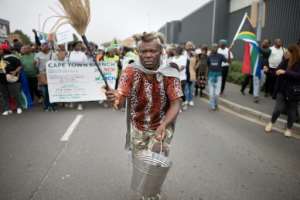The protests have been organised by minor political parties and vigilante groups.  By RODGER BOSCH (AFP)