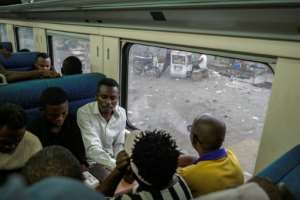 The resurrected city link takes around an hour and 15 minutes to travel into the city centre from the area around the airport.  By GLODY MURHABAZI (AFP)