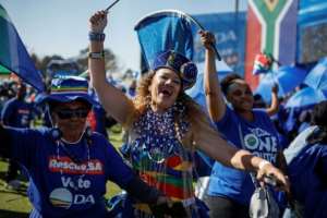 The ruling ANC has played on fears that the Democratic Alliance will turn back the clock to the days of apartheid.  By PHILL MAGAKOE (AFP)