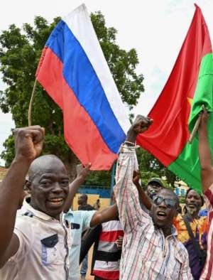 The September 30 coup announcement sparked anti-French protests and a flag-waving show of support for Russia.  By Issouf SANOGO (AFP)