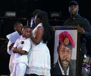 The singers five children attended the ceremony.  By ISSOUF SANOGO (AFP)
