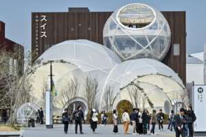 The Switzerland pavilion for the 2025 Osaka Expo.  By Richard A. Brooks (AFP)
