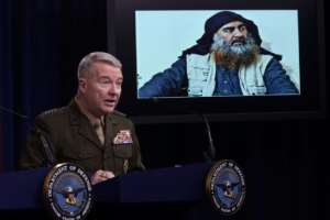 The US military killed IS leader Abu Bakr al-Baghdadi (R) in a 2019 raid.  By ALEX WONG (GETTY IMAGES NORTH AMERICA/AFP/File)