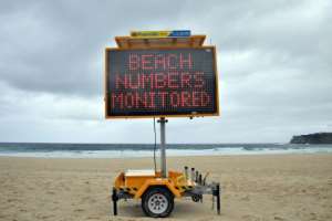 The usual picnicking crowds avoided the sands of Sydneys famous Bondi Beach, while the waves were empty of surfing Santas.  By Saeed KHAN (AFP)