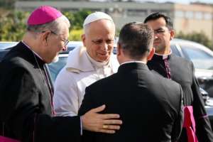 The visit by the first American pope came on the day the US celebrates 250 years of independence.  By Tiziana FABI (POOL/AFP)