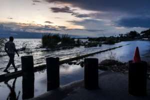 The water level of Lake Tanganyika has been above its average since 2018.  By Luis TATO (AFP)