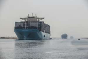 The worlds largest container ships can now sail down the Suez Canal thanks to an extension opened in 2015.  By Khaled DESOUKI (AFP)