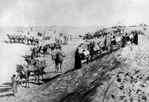 This archive photo from the 1860s shows Egyptian labourers digging out the canal, a project which involved about a million Egyptians, and cost tens of thousands of lives according to some estimates.  By - (AFP/File)