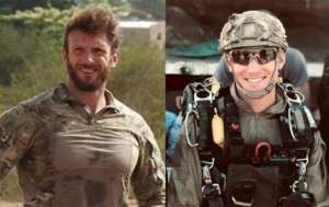 This handout photo released by France's Marine Nationale shows the two French commandos who were killed during the rescue operation, Cedric de Pierrepont (L) and Alain Bertoncello (R). By HO (MARINE NATIONALE/AFP)