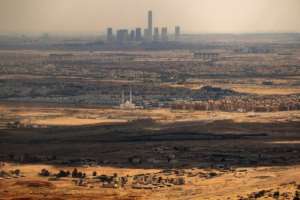This picture taken on February 16, 2024 shows Egypts New Administrative Capital megaproject, some 45 kilometres east of Cairo.  By Amir MAKAR (AFP/File)