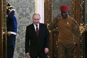 Traore meeting with Russian President Vladimir Putin in Moscow in 2025.  By Angelos Tzortzinis (AFP)