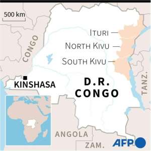 Troubled provinces: Eastern Democratic Republic of Congo.  By Sophie RAMIS (AFP)