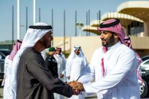 UAE President Sheikh Mohamed bin Zayed Al Nahyan (L) was considered a mentor to Saudi Crown Prince Mohammed bin Salman (R).  By Abdulla AL-BEDWAWI (UAE PRESIDENTIAL COURT/AFP/File)
