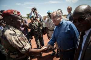 United Nations Secretary General Antonio Guterres is taking a first-hand look at trouble areas in the Central African Republic