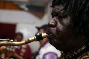 Unlike Jaber, the rest of his band all hail from different parts of ethnically diverse Sudan.  By Median Yasser (AFP)