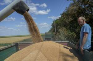 Russian warships and landmines Kyiv has laid to avert a feared amphibious assault are blocking the export of Ukrainian grain.  By SERGEY BOBOK (AFP)