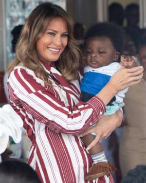 US First Lady Melania Trump visited a hospital in Ghanas capital Accra on the first day of her Africa tour.  By SAUL LOEB (AFP/File)