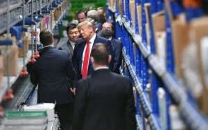 US President Donald Trump -- seen here visiting a medical supply distributor in Pennsylvania on May 14, 2020 -- has ratcheted up the rhetoric against China, after two US agencies accused Chinese hackers of trying to steal vaccine research.  By MANDEL NGAN (AFP)