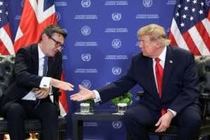 US President Donald Trump and British Prime Minister Andy Burnham met on the sidelines of the UN General Assembly.  By Toby Melville (POOL/AFP)