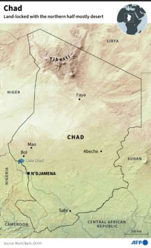 Vast and arid, Chad is three times the size of California. By Patricio ARANA (AFP)