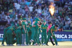 Victory over England on Friday meant the hosts became the first South African cricket team - male or female - to reach a white ball World Cup final.  By Marco Longari (AFP)