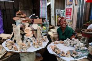 When dried and salted, guitarfish is used in soups and stews across Ghana.  By Nipah Dennis (AFP)