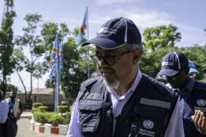 WHO head Tedros has visited both the DRC and Uganda to discuss tackling Ebola.  By GLODY MURHABAZI (AFP)