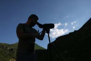 Xherri scoured mountain nesting sites for hours.  By Adnan Beci (AFP)