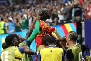 Yoane Wissas three goals carried DR Congo into the knockout stages of the World Cup.  By Molly Darlington (GETTY IMAGES NORTH AMERICA/AFP)