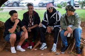 Young Moroccan men in the capital Rabat on September 12, 2018.  By FADEL SENNA (AFP)