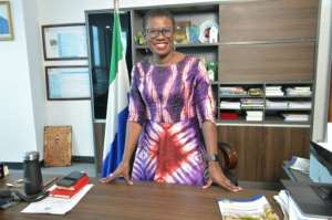 Yvonne Aki-Sawyerr was elected mayor of Freetown in on the promise of bold environmental and urban planning initiatives.  By Saidu BAH (AFP)