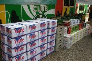 Voltic Ghana Limited and Accra Brewery Limited donated to Ghana Journalists Association 85 cases of a mixture of their products made up of Club Premium Lager, Stone Strong Lager, Castle Milk Stout, Chairman Malt Liquor, Club Shandy Bosoe, Club Muscatella, Club Orange, Club Quinine Tonic, Club Soda, Peroni Nastro Azzurro, Redd's Fruit Fusion, Vita-Malt Plus and cases of Voltic Natural Mineral Water.