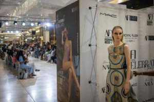 A Kreyann creation at the African Fashion International week in Johannesburg on Saturday. By Michele Spatari AFP
